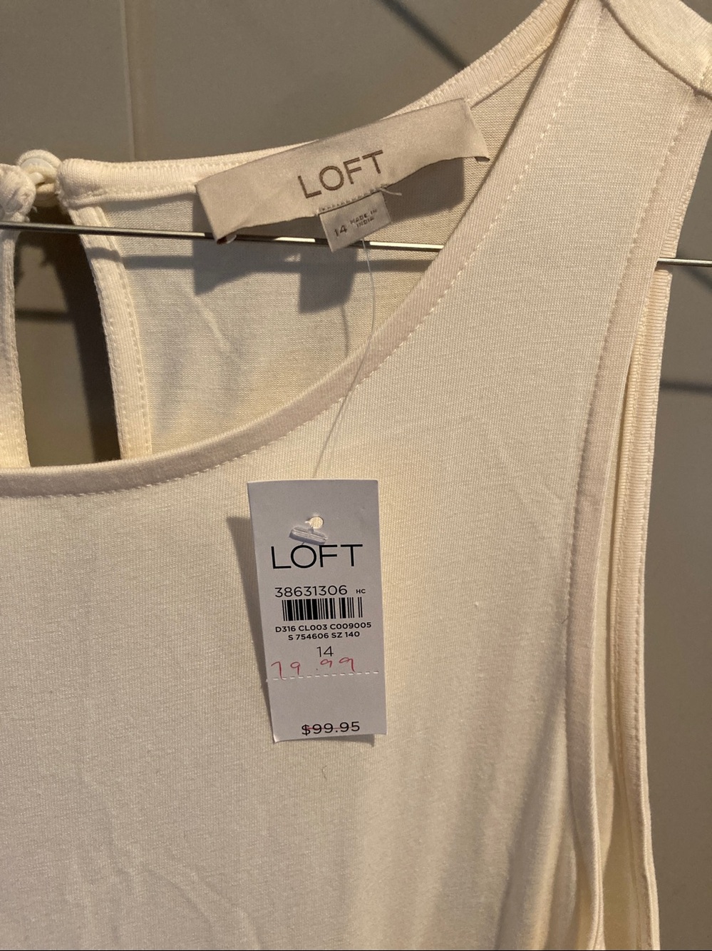 LOFT Cream Tank Maxi Dress - Picture 2 of 8